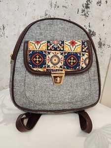 Vintage Embroidered Crossbody Sling Bag Women Mini <b>Backpack</b> Flap Purse for Daily Travel Shop Use - Product Image 1
