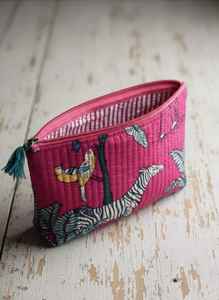 Juego de Bolsas Cosméticas Acolchadas de Algodón Kantha, Cosidas a Mano, Estampadas, Organizadores de Viaje, con Cierre de Cremallera, Impermeables - Product Image 3