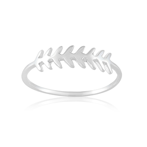 Fishbone <b>Ring</b> | 925 Sterling Silver Dainty Fish Skeleton <b>Ring</b> Coastal Ocean <b>Stacking</b> Jewelry - Product Image 2