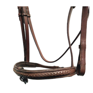 Bridon en cuir de cheval fait main de qualité supérieure avec rênes – Équipement équestre durable et confortable pour l'entraînement et l'équitation - Product Image 5