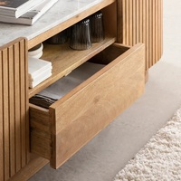 Meuble TV Vandana Vertex Neo en bois de manguier et marbre