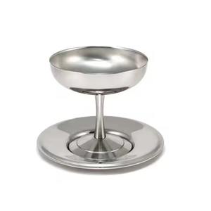 Tazón de Metal de Lujo para Helado con Cuchara, Plato para Servir Postres de Acero Inoxidable, Decoración Elegante - Product Image 2