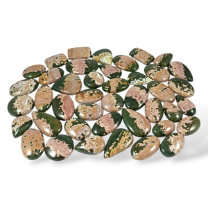 Lot en gros de cabochons de jaspe océanique naturel de haute qualité, pierres précieuses de quartz en vrac pour la fabrication de bijoux, formes variées - Product Image 4