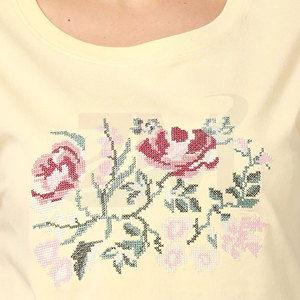Camiseta Bordada para Mujer, Corte Holgado, Informal, para Viajes y Actividades Diarias, Bordado Femenino - Product Image 5
