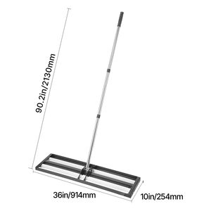 Rullo livellatore per prato in acciaio inossidabile rinforzato da 36 x 10 pollici con manico regolabile da 83,9 pollici, attrezzo da giardino in metallo - Product Image 6