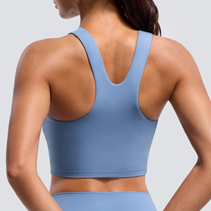 Haut de yoga coupe-vent en Spandex et Nylon, débardeur court tendance pour femme, idéal pour l'été et le fitness, coupe confortable. - Product Image 2