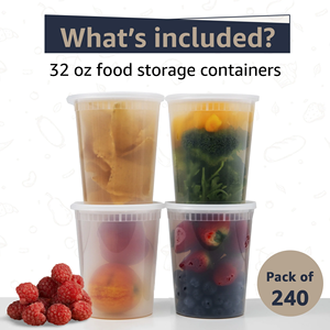 กล่องเก็บอาหารพลาสติก PP ดีไซน์ทันสมัย ขนาด 32/16/8 ออนซ์ ปลอดสาร BPA ป้องกันการรั่วซึม ใช้กับไมโครเวฟได้ แช่แข็งได้ เหมาะสำหรับเตรียมอาหาร - Product Image 2