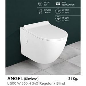 WC suspendu sans bride monobloc avec réservoir encastré, chasse d'eau à siphon en S, design minimaliste, cuvette en céramique vitrifiée, écologique - Product Image 4