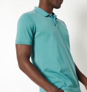 Camiseta polo de algodón y poliéster para hombre, color sólido, sin etiqueta, corte clásico, tejido grueso, estilo básico de verano. - Product Image 6