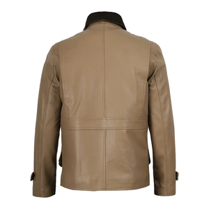 Soft Lambskin <b>Men</b> Leather Jacket Slim Fit Lightweight Casual Motorbike Style Leather Coat OEM Factory Direct Price - Product Image 5