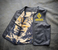 Veste de moto en cuir avec patchs brodés personnalisés pour Downtown à Surat Thani, Thaïlande