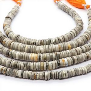 Cuentas de Jaspe Bumble Bee AAA Heishi de 7-8 mm con forma de neumático, cuentas de piedras preciosas Bumble Bee de 8 pulgadas para joyería - Product Image 5