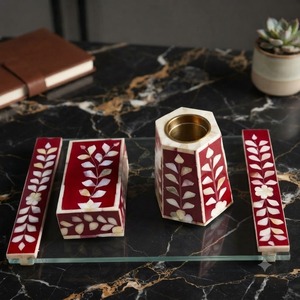 Ensemble de porte-encens en nacre rose, écologique, brûleur de bakhoor Mubkhar, diffuseur d'aromathérapie, porte-bâtonnets d'encens décoratif - Product Image 5