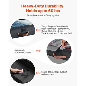 Paquete de 2 bolsas de almacenamiento rodantes 36X18,1X7,3 pulgadas almacenamiento debajo de la cama con ruedas - Product Image 5