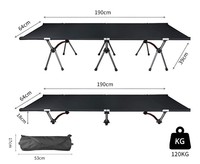 Lit de camp pliable en tissu Oxford avec cadre métallique, design moderne, fonctionnalités réglables pour chambre, hôpital et parc