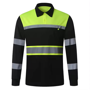 Chemises de sécurité unisexes avec logo personnalisé, hautement réfléchissantes, respirantes, en polyester/coton, avec poche, manches longues, vêtements de travail - Product Image 4
