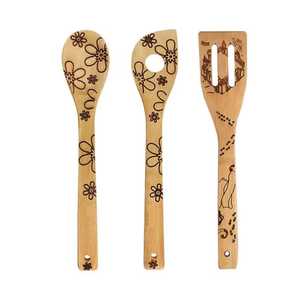 Premium Handcrafted Wooden Utensil <b>Set</b> 7-Piece Professional Teak Wood Kitchen Spatula and Pasta Server Collection - Product Image 4