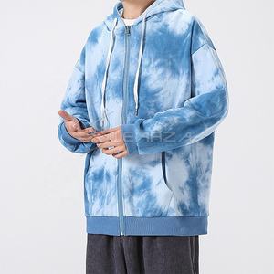 Sweat à capuche pour hommes oversize Tie Dye Sweats à capuche doux brossé poids lourd haut Streetwear Pull décontracté Sweat shirt en tissu jersey doux - Product Image 5