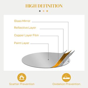 Specchio Decorativo da Parete in Metallo Dorato Stile Tradizionale 65 cm, Decorazione Moderna Circolare per Soggiorno, Camera da Letto, Sala da Pranzo, Uso Domestico - Product Image 6