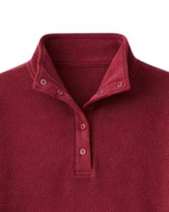 Sudadera de Forro Polar Oversize para Mujer, Color Rojo Vino, con Cuello de Cierre a Presión, Bolsillo Canguro, Gruesa, para Invierno, Fabricación Personalizada - Product Image 5