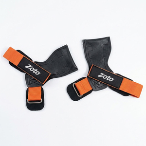 Poignées en cuir pour la musculation, poignées rembourrées pour la musculation, pour tractions, rames, entraînement de force - Product Image 2