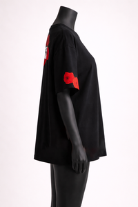 Camiseta Extra Grande Personalizada para Mujer, Estampado Floral, Algodón, Corte Holgado, Informal, Manga Corta, Venta al Por Mayor OEM - Product Image 3