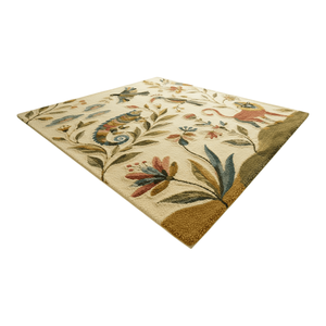 Tapis d'intérieur en laine douce et moelleuse, fait main, motif faune et flore de la jungle, singe, caméléon, oiseau, luxe personnalisé, vente en gros - Product Image 4