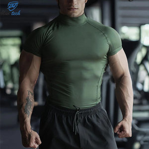 Camiseta Deportiva de Compresión Roja para Hombre, Manga Corta, Secado Rápido, Ropa Deportiva, Cuello Redondo, Tejido de Punto, Servicios OEM - Product Image 6