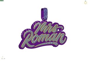 Collar con colgante de letra y número personalizado, estilo hip hop, con incrustaciones de diamantes de moissanita VVS en plata de ley 925, con inicial, nombre o logotipo, para hombre. - Product Image 4