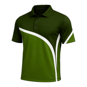 Polo pour homme bleu clair et vert foncé à blocs de couleur, manches courtes, col rabattu, en polyester anti-humidité, coupe athlétique - Product Image 6