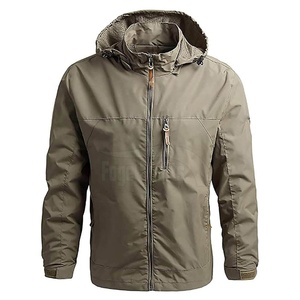 Veste Softshell Décontractée Homme 2024 avec Col Montant et Capuche, Style Streetwear Couleur Unie, Tissu Fin pour l'Hiver - Product Image 1