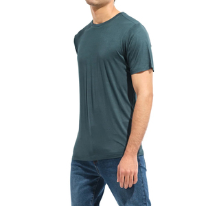 Men's O-Neck Short Sleeve T-<b>Shirt</b> <b>100</b>% <b>Polyester</b> 180g Fabric Customized Front Logo Knitted Regular Fit Solid Color Breathable - Product Image 4
