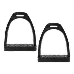 Black <b>Engineering</b> <b>Plastic</b> Equestrian Tool Accessories with Anti Slip Rubber Pads - High-strength Stirrups - Product Image 2