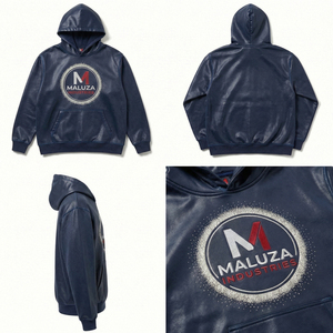 Sweat à capuche empilé enduit ONYX MALUZA Industries – Pullover streetwear premium, mode urbaine de luxe, édition noire - Product Image 6