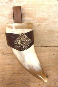 Classic Viking Drinking Horn Mug with Smooth Polished Interior for Mead Ale <b>Beer</b> and Medieval Party Supplies - Product Image 1