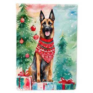 Drapeau de jardin de Noël Malinois belge Drapeau de boîte aux lettres décoratif multicolore pour Patio Artwork Yard Lawn Signs for Yard Flower Beds - Product Image 1