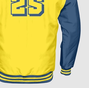 High Quality <b>Mens</b> Varsity <b>Jacket</b> Cotton Polyester Stand Collar Casual Autumn Winter <b>Jacket</b> Custom Logo OEM Breathable Outerwear - Product Image 5