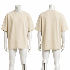 T-shirt unisexe surdimensionné en coton épais, vierge, style streetwear, 280 GSM, fabricant OEM ODM, marque privée - Product Image 2