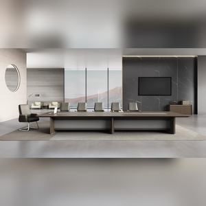 Poste de travail de bureau HPL grande taille avec base en contreplaqué E1, largeur de 2000 à 4800 mm, design de bureau professionnel pour cadres - Product Image 6