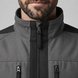 Chaqueta utilitaria sencilla para hombre, chaqueta ligera con cremallera frontal y bolsillos laterales en el pecho, para actividades al aire libre y trabajo - Product Image 6