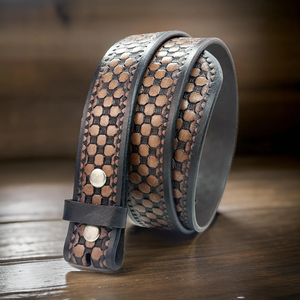Customizable Premium Grade Western Leather <b>Belt</b> for Men Hand <b>Tooled</b> with Big Metal for Buckle Latest Designed Customizable - Product Image 4