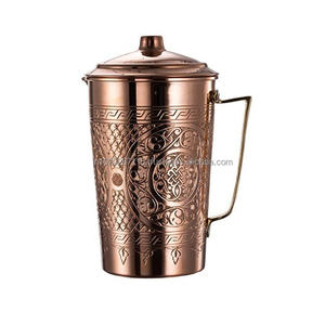 Antique design copper <b>jug</b> for traditional kitchen handcrafted item adds elegance and supports natural healthy <b>water</b> habit - Product Image 4