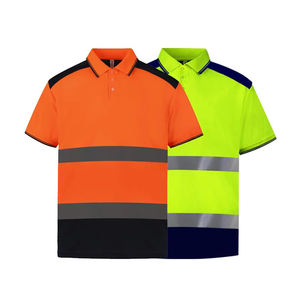Camisetas Polo de Seguridad de Talla Grande, Corte Clásico, de Poliéster/Algodón, ANSI Clase 2, con Luz LED Intermitente de Alta Visibilidad, Impermeables para Verano - Product Image 1