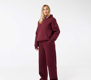 Pantalones de chándal cálidos de forro polar de cintura alta para mujer, de pierna recta, con cordón, holgados, informales, con bolsillo - Product Image 2