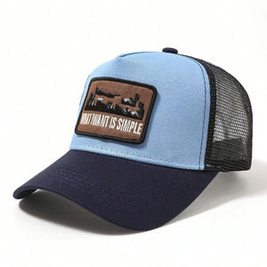 Gorras de camionero personalizadas con malla trasera y cierre a presión, con logotipo bordado, producción al por mayor. - Product Image 4