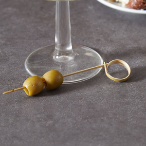 Paquete de 50 Palillos de Bambú de 4.5 Pulgadas con Anillo – Brochetas con Asa en Forma de Lazo para Frutas y Cócteles, Ideales para Bodas, Bares y Fiestas - Product Image 2