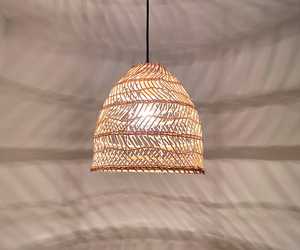 Rattan Pendant Light Handwoven 10 Inch Bamboo Wicker Lampshade Boho Natural <b>Ceiling</b> Lamp Supplier Factory - Product Image 1