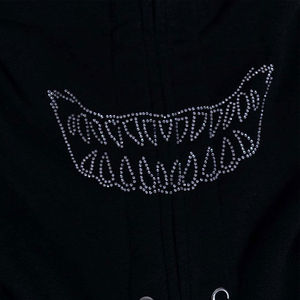 Sweat-shirt à capuche zippé noir pour homme Index Apparel, imprimé dragon en strass, style streetwear, vêtements d'hiver - Product Image 3