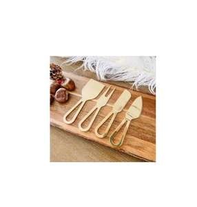 Juego de cuchillos para queso y postres de latón hechos a mano para servir en tablas de charcutería de moda, utensilios para servir queso con acabado pulido. - Product Image 4