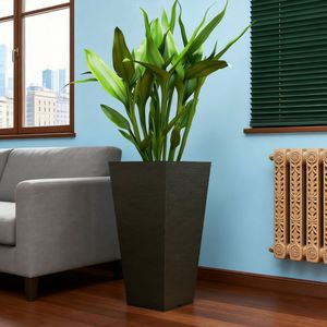 Set Moderno di 2 Vasi per Fiori in Plastica PP Alta Qualità, Impilabili, con Fori di Drenaggio per Giardini di Hotel e Piante da Interno - Product Image 4